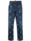 Dsquared2 Boston Crystal Flies Jeans In Navy Blue
