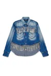 Dsquared2 Camicia In Denim Con Frange In Cristalli In Blue