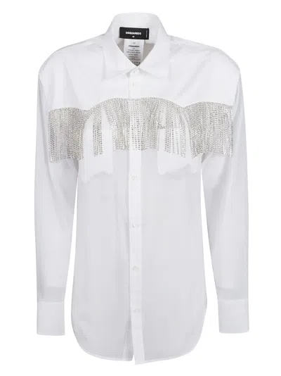 DSQUARED2 DSQUARED2 CRYSTAL FRINGED WESTERN SHIRT