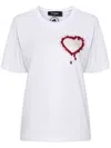 Dsquared2 Crystal Heart Easy T-shirt In White