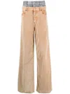 Dsquared2 Crystal-embellished Double-layer Trousers In Brown