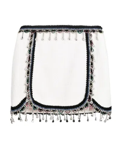 Dsquared2 Crystal-embellished Mini Skirt In White