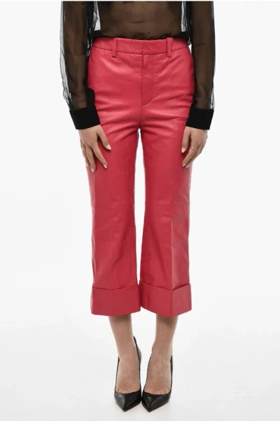 Dsquared2 Cuffed Hem Leather Pants