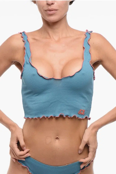 Dsquared2 Curled Ribbed Cropped Underwear Top