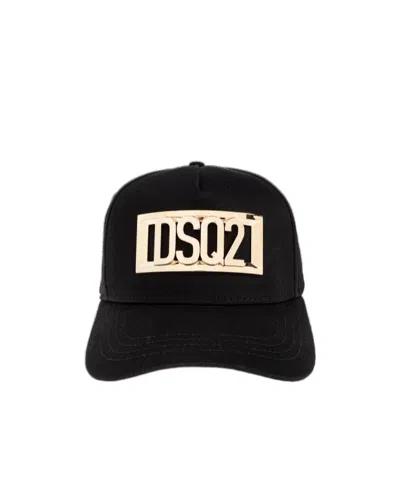 Dsquared2 Curved Brim Hat In Black