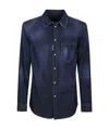 Dsquared2 Long Sleeves Button-up Shirt With Chest Pocket In Black
