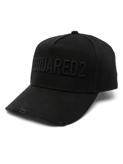 DSQUARED2 CURVED VISOR COTTON BASEBALL CAP