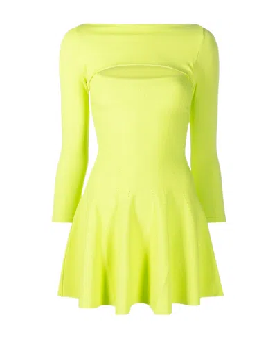 Dsquared2 Cut-out A-line Dress In Yellow