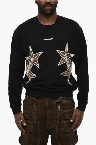 Dsquared2 Cut Out And Jewels Detailing Crew-neck Sweateshirt