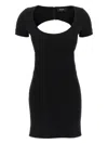 Dsquared2 Black Stretch Wool Blend Mini Dress In Black
