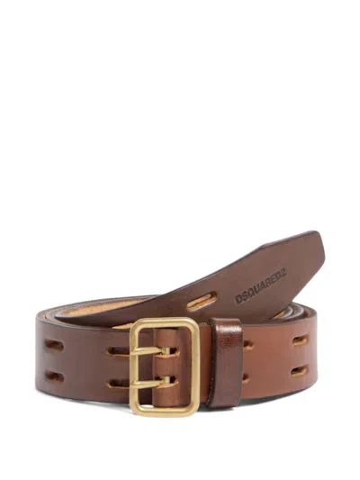Dsquared2 Cut-out Buckle Belt In Brown
