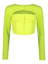 Dsquared2 Long Sleeve Crop Top In Green