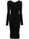 Dsquared2 Cut-out Pencil Midi Dress With Fitted Silhouette In Black