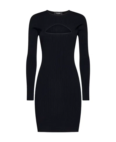 DSQUARED2 DSQUARED2 CUT-OUT STRAIGHT HEM MINI DRESS