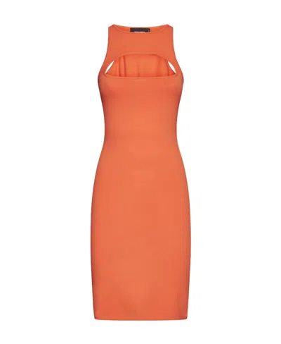 Dsquared2 Cut-out Detailed Knitted Sleeveless Dress In Red