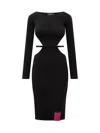 Dsquared2 Cut Out Midi Dress In Black In Black