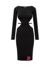 Dsquared2 Cut Out Midi Dress In Black In Black