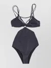 Dsquared2 Cut-out High-leg Strappy One Piece In Blue
