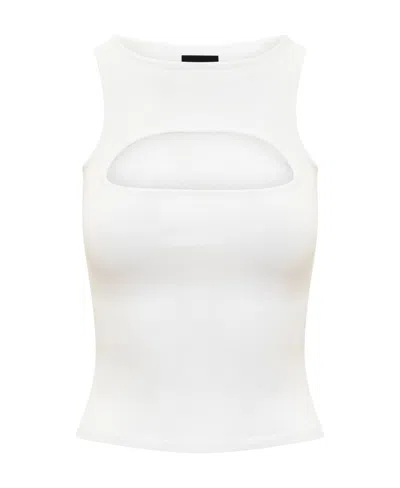 Dsquared2 Cut-out Knitted Racerback Top In White