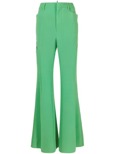 DSQUARED2 CUT-OUT MESH DETAIL FLARED TROUSERS
