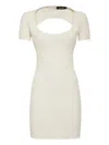 Dsquared2 Mini Dress With Open Back And Short Sleeves In White