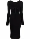 Dsquared2 Cut-out Pencil Midi Dress With Fitted Silhouette In Black