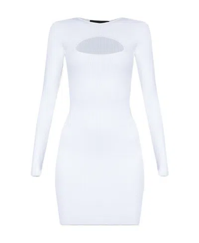 Dsquared2 Cut-out Rib-knit Minidress In White
