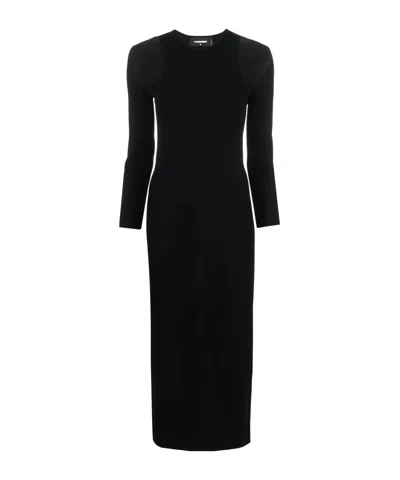DSQUARED2 DSQUARED2 CUT-OUT CREWNECK LONG-SLEEVED DRESS