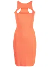 Dsquared2 Short Sleeveless Orange Dress With Cut-out Detail In Orange