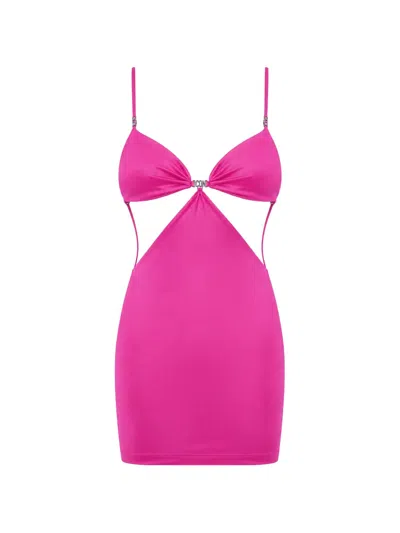 Dsquared2 Cut-out Icon-plaque Dress In Pink