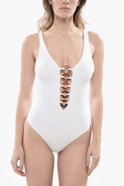 Dsquared2 Cut-out One-piece Swimsuit In White