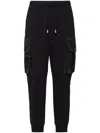 Dsquared2 Cargo Trousers With Elasticated Cuffs And Drawstring Waist In Black