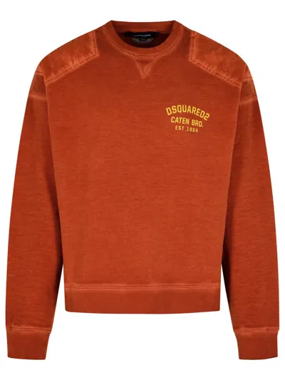 Dsquared2 'cypro' Earthenware Cotton Sweatshirt Men In Orange