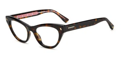 Dsquared2 D2 0026 Women's Glasses, Tortoiseshell, Size 49 In Brown
