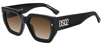 Pre-owned Dsquared2 D2 0031/s Black/brown Shaded 53/21/145 Unisex Sunglasses