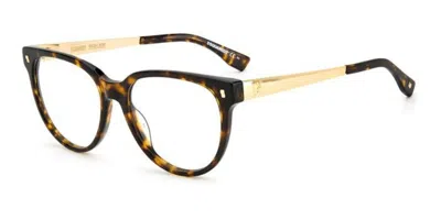 Dsquared2 D2 0042 Women's Glasses, Tortoiseshell, Size 53 In Brown