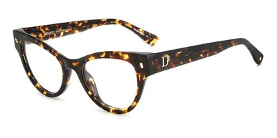 Dsquared2 D2 0070 Women's Glasses, Tortoiseshell, Size 49 In Brown
