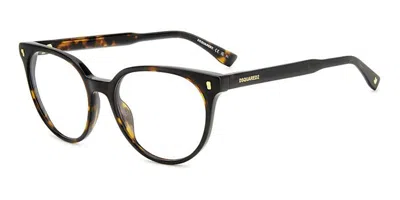 Dsquared2 D2 0082 Women's Glasses, Tortoiseshell, Size 52 In Brown