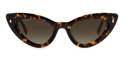 Dsquared2 D2 0092/s 086/ha Women's Sunglasses Tortoiseshell Size 51 In Brown