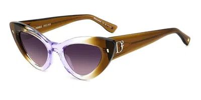 Dsquared2 D2 0092/s 2ro/o9 Women's Sunglasses Brown Size 51