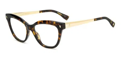 Dsquared2 D2 0095 086 Women's Glasses Tortoiseshell Size 52 - Free Lenses - Blue Light Block Available In Dark Tortoise