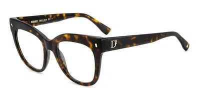 Dsquared2 D2 0098 Women's Glasses, Tortoiseshell, Size 51 In Brown