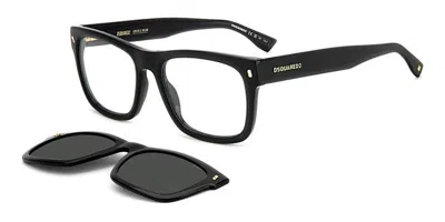 Dsquared2 D2 0100/cs With Clip-on Men's Glasses, Black, Size 55