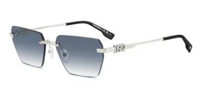 Dsquared2 D2 0102/s 010/08 Occhiali Da Sole Argentati Per Uomo In Silver