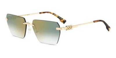 Dsquared2 D2 0102/s Pef/d6 Men's Sunglasses Gold Size 58 In Green