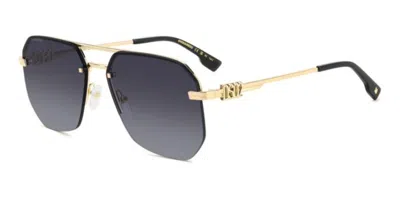 Dsquared2 D2 0103/s Rhl/9o Men's Sunglasses Gold Size 60 In Blue