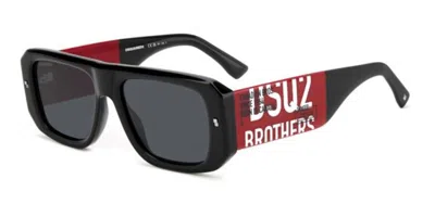 Dsquared2 D2 0107/s Oit/ir Men's Sunglasses Black Size 54