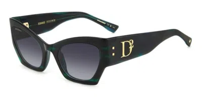 Dsquared2 D2 0132/s 6ak/9o Women's Sunglasses Green Size 55 In Black
