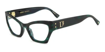 Dsquared2 D2 0133 6ak Women's Glasses Green Size 53 - Free Lenses - Blue Light Block Available In White