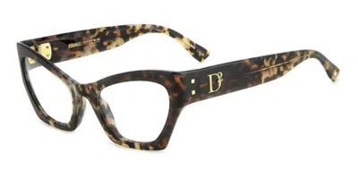 Dsquared2 D2 0133 Women's Glasses, Tortoiseshell, Size 53
